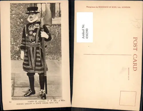 430290,Tower of London Yeoman Gaoler in State Dress with Axe Wächter Axt Uniform
