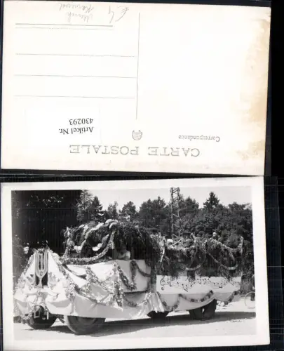 430293,Foto Ak Zirkus Karneval Umzugswagen Musik
