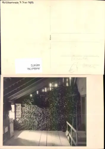 445472,Foto Ak Holzkammer Bauernhaus Innenansicht 1933 Landwirtschaft Brennholz