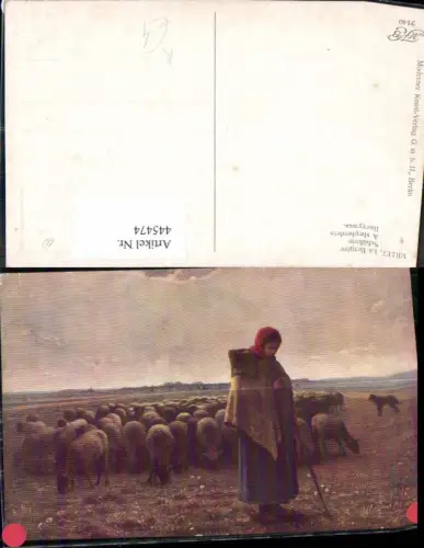 445474,Künstler Ak Millet La Bergere Schäferin Hirtin Schafe