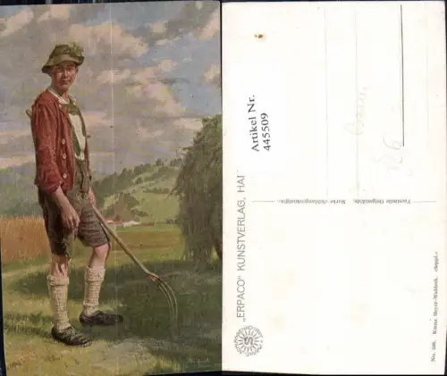 445509,Künstler Ak Kunz-Meyer Waldeck Bauern Tracht Mistkabel Landwirtschaft pub Erpaco 586