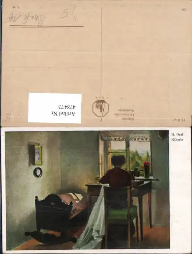 478473,Künstler Ak H. Graf Näherin Heimarbeit Hausarbeit