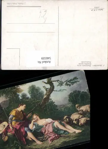540339,Künstler Ak F. Boucher Schäffer-Idylle Hirte Schäfer Schafe Frau Erotik