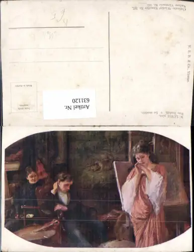 631120,Künstler Ak M. Lewis Das Modell Maler Malerei