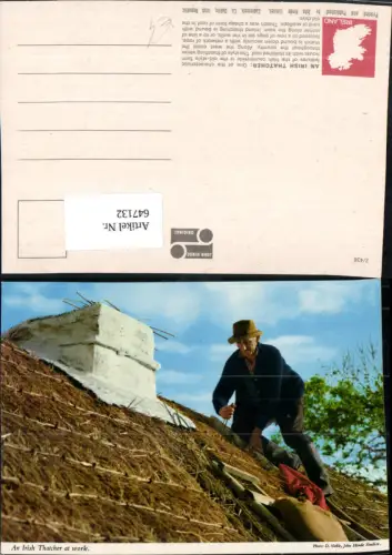 647132,An Irish Thatscher Ireland Dachdecker Handwerk Berufe