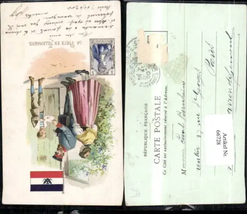 66728,Litho La Poste en Allemagne Briefträger Deutsche Post 1900 Postwesen
