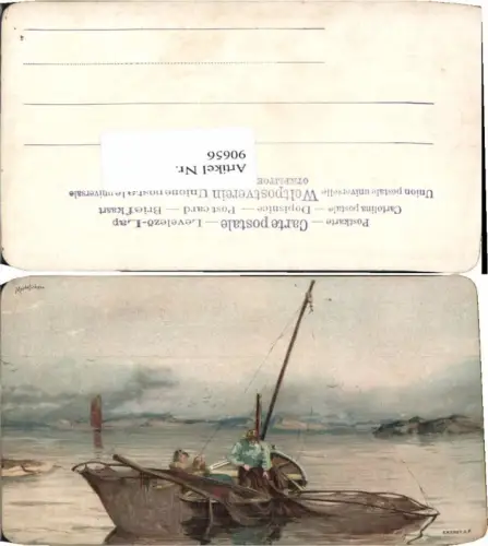 90656,Fischer am Boot Fischernetz Mortefiskere