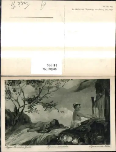 141925,Künstler Ak Magyar Mannheim Gustav Hymne an die Natur Erotik Akt Nackte Frauen