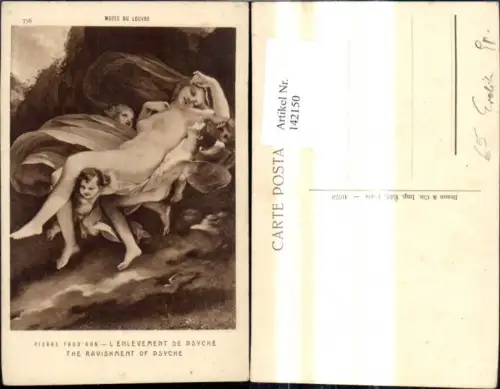 142150,Künstler Ak Pierre Prud Hon The Ravishment of Psyche Erotik Akt Nackte Frau