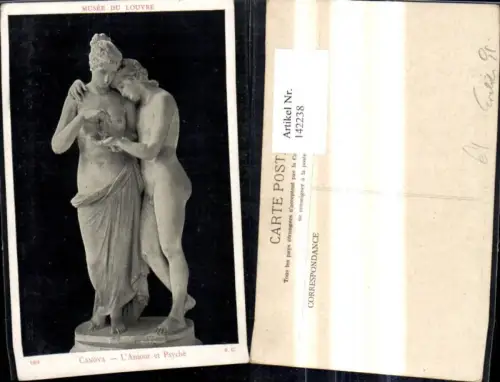 142238,Künstler Ak Canova L Amour et Psyche Statue Erotik Akt Nackte Frauen