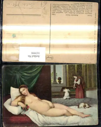 163998,Künstler Ak Tizian Ruhende Venus Frau Akt Erotik pub Stengel Co 29834