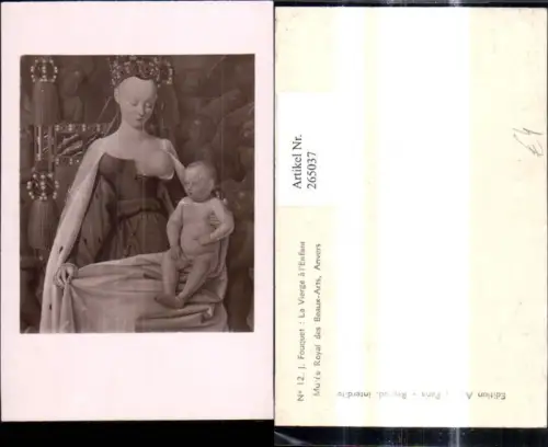 265037,Künstler Ak J. Fouquet La Vierge a l Enfant Erotik Barbusige Jungfrau Kind Engel