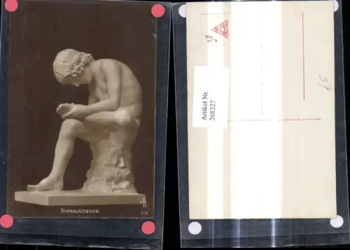 268327,Foto Ak Statue Dornauszieher Nackte Junge Bub Erotik