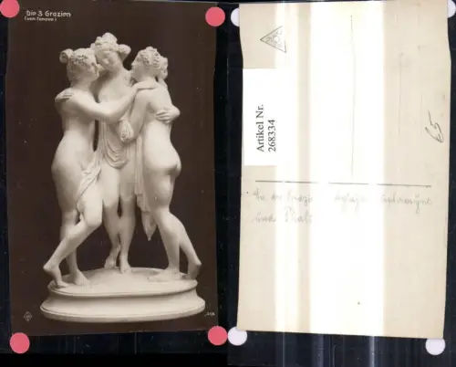 268334,Foto Ak Statue Nackte Frau Die 3 Grazien v. Canova Erotik