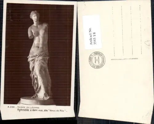 354518,Erotik Aphrodite a demi nue dite Venus de milo Statue Barbusige Frau Musee du Louvre
