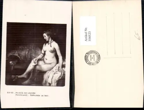 354523,Künstler Ak Rembrandt Bethsabee au bain Nackte Frau Akt Alte Frau Fußwaschung Erotik