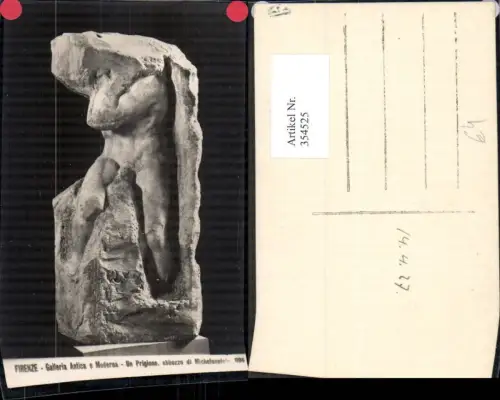354525,Foto Ak Erotik Un Prigione Michelangiolo Nicht fertige Statue Nackter Mann Akt