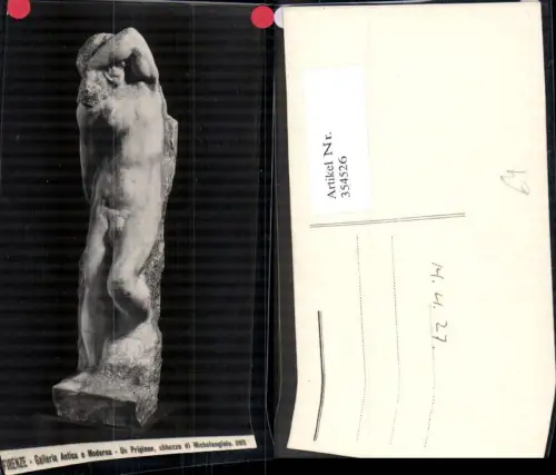 354526,Foto Ak Erotik Un Prigione Michelangiolo Statue Nackter Mann Akt