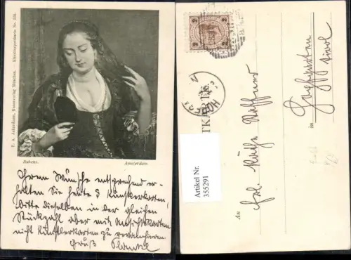 355291,Künstler Ak Peter Paul Rubens Erotik Frau Handspiegel pub F. A. Ackermann 165