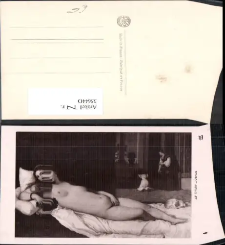 356440,Künstler Ak Le Titien Venus Nackte Frau Akt Hund Erotik