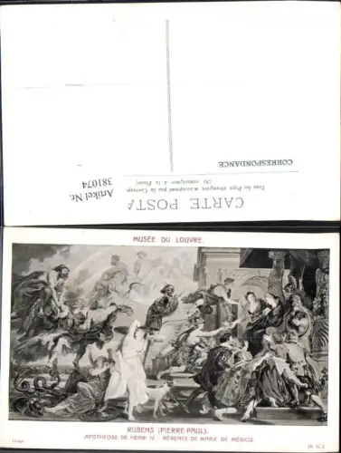 381074,Künstler Ak Pierre-Paul Rubens Apotheose de Henri IV Barbusige Frau Erotik