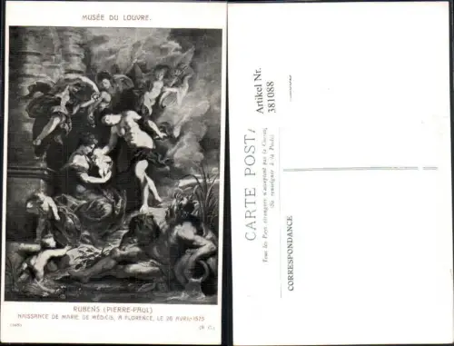 381088,Künstler Ak Pierre-Paul Rubens Naissance de Marie de Medicis Nackte Frauen Engel Erotik
