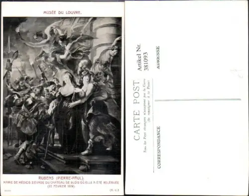 381093,Künstler Ak Pierre-Paul Rubens Marie de Medicis s Evade du Chateau De Blois Barbusige Frau Erotik