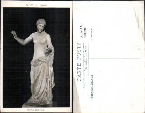 381098,Künstler Ak Venus d Arles Barbusige Frau Statue Erotik