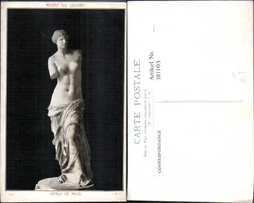 381103,Künstler Ak Venus de Milo Barbusige Frau Statue Erotik