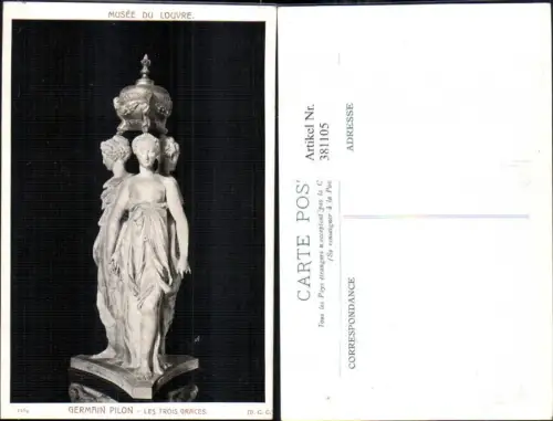 381105,Künstler Ak Germain Pilon Les Trois Graces Barbusige Frauen Statue Erotik