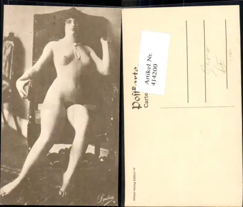 414200,Repro Nackte Frau Halskette Perlenkette Erotik pub Alfred Hering Edition IV