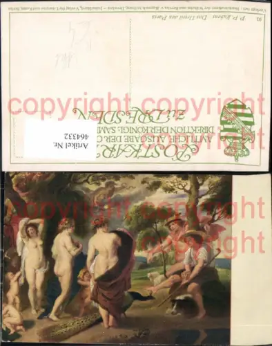 464332,Künstler Ak P.P. Rubens Das Urteil d. Paris Erotik Akt Nackte Frauen