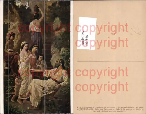 464348,A. Feuerbach Hafis a. Brunnen Barbusige Frau Erotik pub F. A. Ackermann 2882