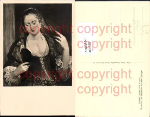 464378,Künstler Ak Rubens Das Mädchen m. d. Spiegel Dekollete Erotik