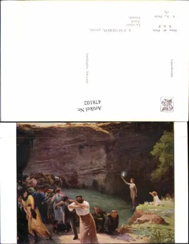478102,Künstler Ak A. Faugeron Truth Frau Licht Irrlicht Erotik