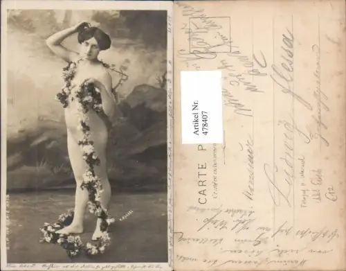 478407,Fotokunst H. Manuel Erotik Frau Akt Blumenranke