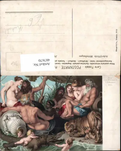 487670,Peter Paul Rubens Die vier Weltteile Nackte Frauen Männer Krokodil Tiger Erotik pub Stengel Co 29752