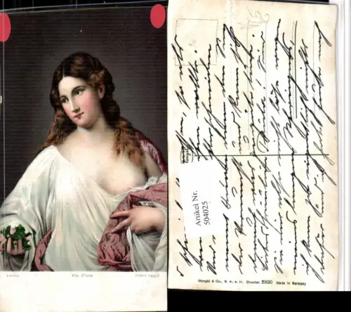 504025,Künstler AK Tiziano Vecelli Flora Frau Akt Dekolletee Portrait pub Stengel 29830