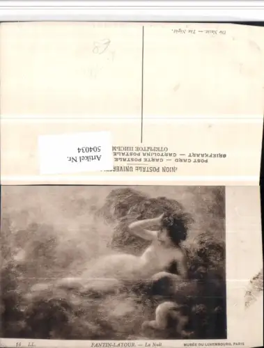 504034,Künstler AK Fantin-Latour La Nuit Nacht Frau Akt Erotik