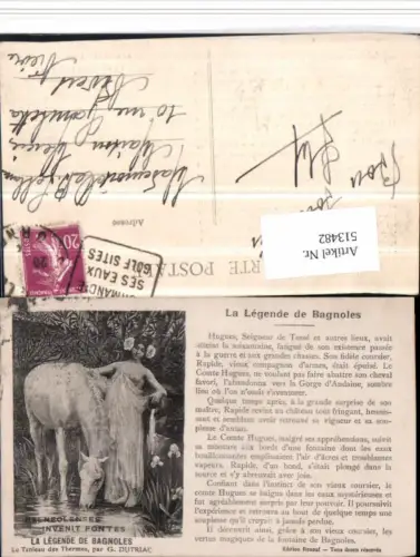 513482,Künstler AK G. Dutriac Tableau des Thermes Frau Akt Pferd Legende Bagnoles