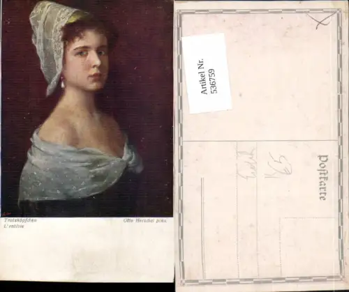 536759,Künstler AK Otto Herschel Erotik Frau Risque Nude Trotzköpfchen