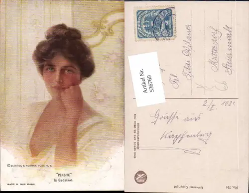 536769,Künstler AK Philip Boileau Erotik Frau Risque Nude Glamour pub Reinthal Newman 754