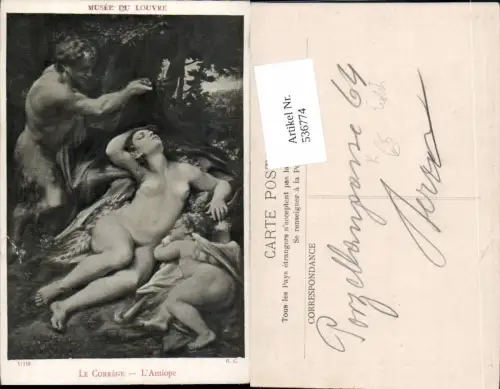 536774,Künstler AK Correge Erotik Frau Risque Nude Akt