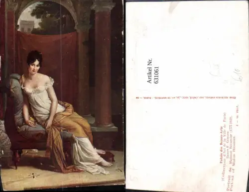 631061,Künstler Ak Baron F. Gerard Portrait de Madame Recamier Erotik