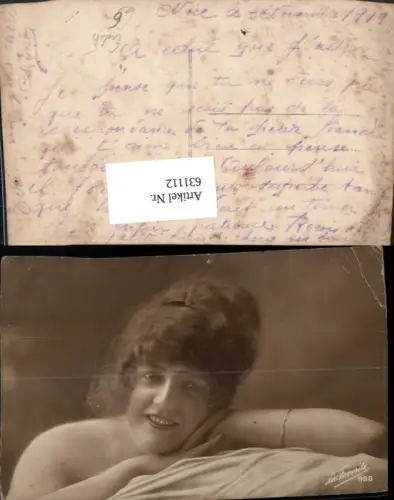 631112,Foto Ak Frau Portrait Nackte Schultern Armband Erotik