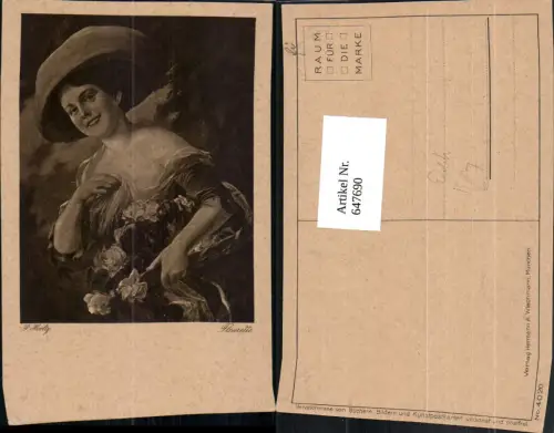 647690,Künstler Ak P. Hoeltz Fleurette Frau Dekollete Erotik
