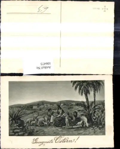 106473,Künstler Ak Jesus m. Kinder Schafe Gesegnete Ostern Religion