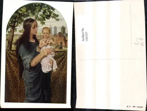 106547,Künstler Ak Religion Heilige Maria m. Jesuskind Jesus Passepartout