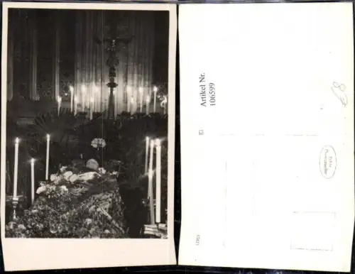 106599,Foto Ak Aufbahrung Papst Sarg Religion
