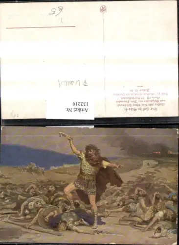 132219,Künstler Ak Die Heilige Schrift Simson erschlägt die Philister Religion